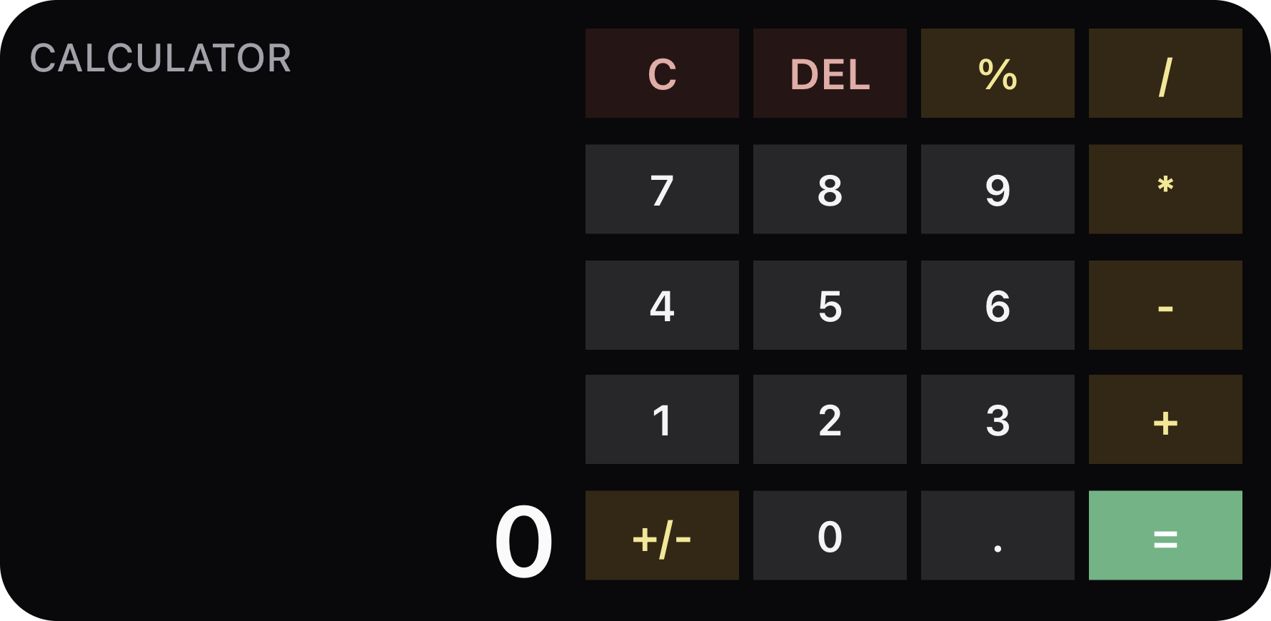 calculator desktop widget preview