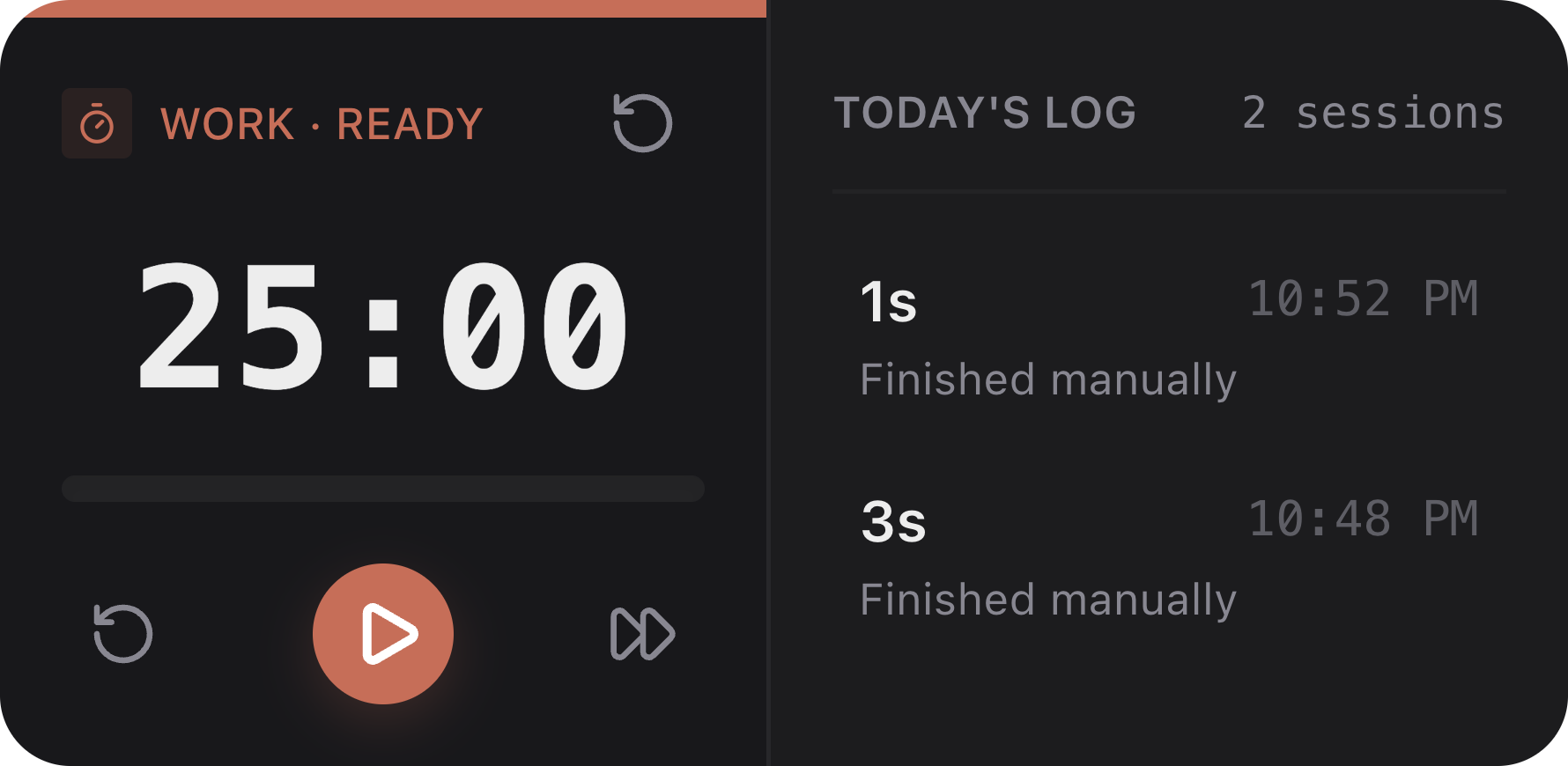 pomodoro-clock desktop widget preview